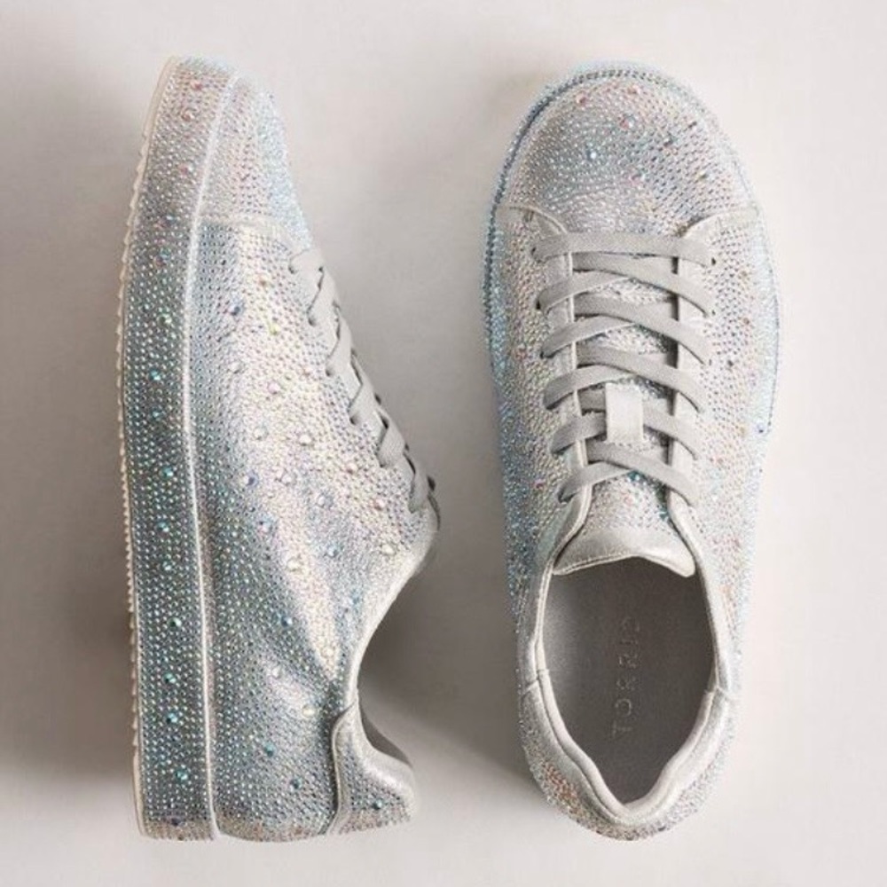 Torrid NTW Embellished Sneakers - Silver Rhinestone